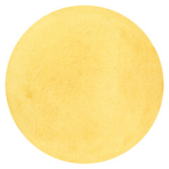 Circle Round Shape Naples Yellow Pastel Color Watercolor Textured Brush Stroke, Text Space Hand Painted 