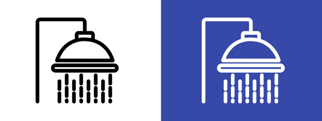 Shower icon logo sign set vector outline