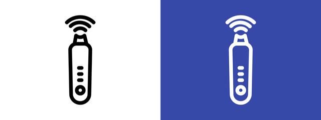 Ultrasonic face skin scrubber icon logo sign set vector outline