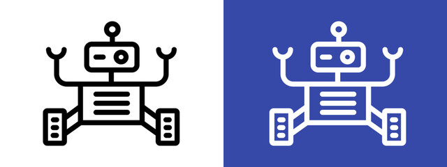Wheels robot icon logo sign set vector outline