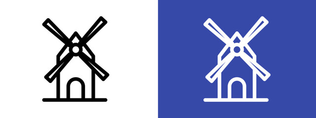 wind mill icon logo sign set vector outline