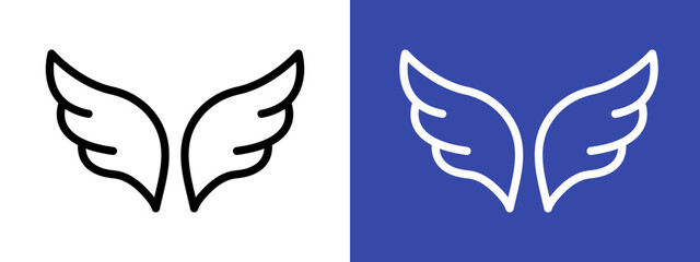Wings icon logo sign set vector outline