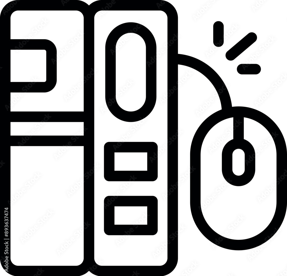 Poster computer system unit with a mouse cursor clicking next to it