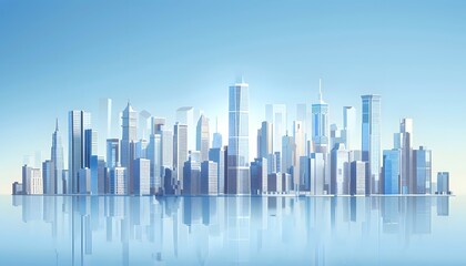 Fototapeta premium Cityscape with Reflections