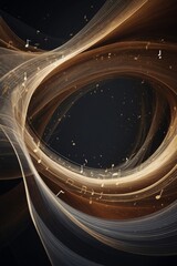 An abstract depiction of musical staves transformed into waves symbolizing sound.