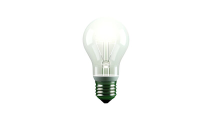 3D Render of White Led Bulb Isolated on Transparent Background. Digital Technology Equipment Generative AI.