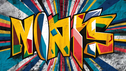 Dynamic street art mural 