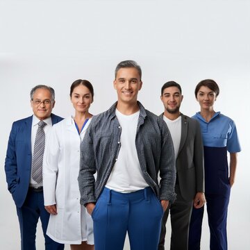 many people representing different jobs, AI generated