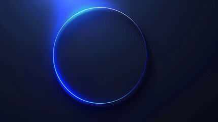 Glowing blue neon circle on a dark background, capturing a modern and futuristic aesthetic.