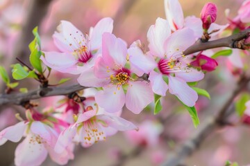 Obraz premium Springtime Almond Blossoms Close-Up