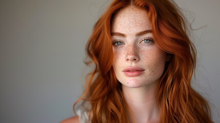 Naklejka premium A woman with red hair and a smile on her face