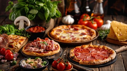 Pizza with various toppings, fresh ingredients, --ar 16:9 --style raw --personalize 6iulspg --stylize 250 Job ID: c59b7d08-4e5f-42ad-8606-464ce70cf47f