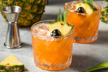 Boozy Refreshing Jungle Bird Tiki Cocktail