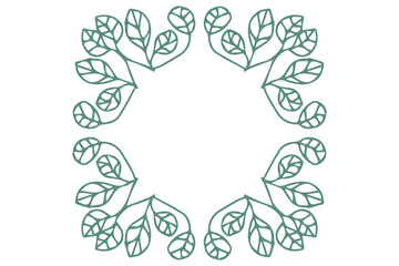 緑色のシンプルな葉っぱのフレーム