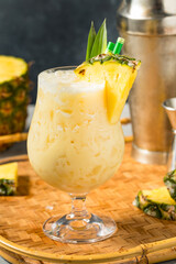 Boozy Cold Pineapple Painkiller Cocktail