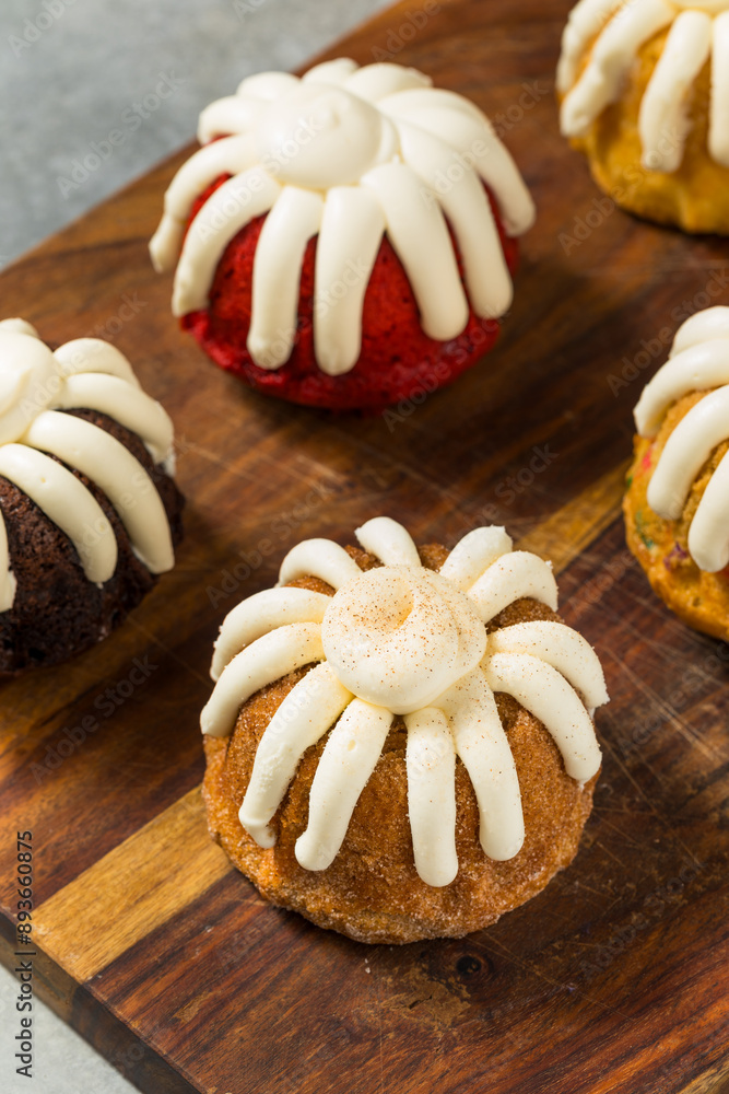 Wall mural homemade sweet mini bundt cakes