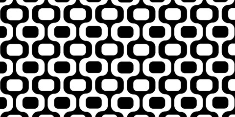 Ipanema sidewalk pattern. Famous Leblon beach promenade in Rio de Janeiro. Repeating black and white texture with visual illusion in Portuguese pavement style. Vector flat illustration.