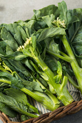 Raw Green Organic Asian Chinese Broccoli