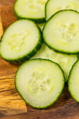 Cold Organic Green Cucumber Slices