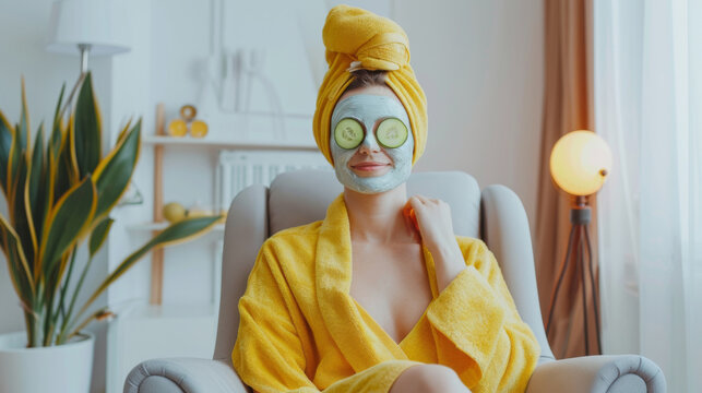 Adult Spa Day: Pamper Yourself with a Facial Mask and Cucumber Treatment