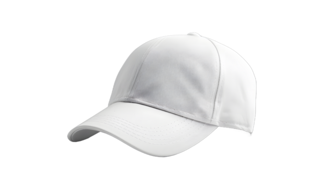 [Transparent Background PNG]White Baseball Cap Mockup On White Background