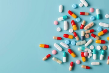 Close up medicine pill for painkiller. Pharmacy background concept.