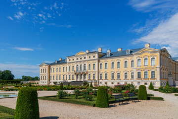 Facade of Rundale Castle from the side of the French garden. Pilsrundāle, Rundāle Castle, Latvia