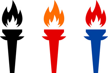Olympic torch, olympic flame icon vector illustration. Olympic games symbol