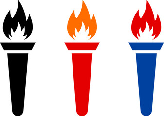 Olympic torch, olympic flame icon vector illustration. Olympic games symbol