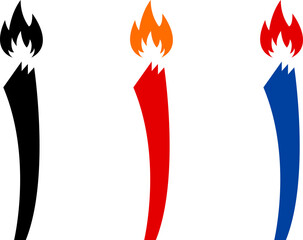Olympic torch, olympic flame icon vector illustration. Olympic games symbol