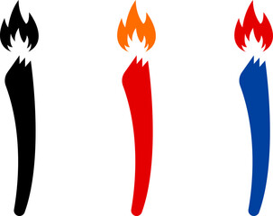Olympic torch, olympic flame icon vector illustration. Olympic games symbol