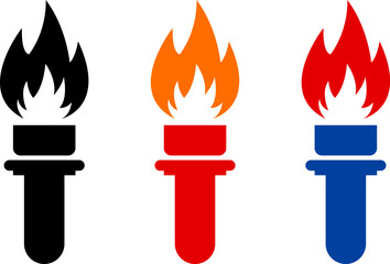 Olympic torch, olympic flame icon vector illustration. Olympic games symbol
