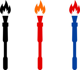 Olympic torch, olympic flame icon vector illustration. Olympic games symbol