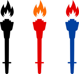 Olympic torch, olympic flame icon vector illustration. Olympic games symbol