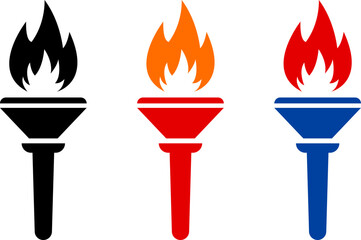 Olympic torch, olympic flame icon vector illustration. Olympic games symbol