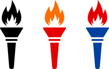 Olympic torch, olympic flame icon vector illustration. Olympic games symbol