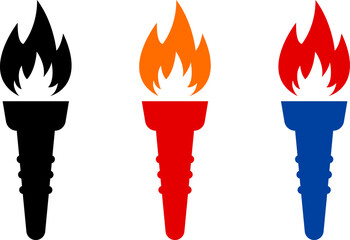 Olympic torch, olympic flame icon vector illustration. Olympic games symbol