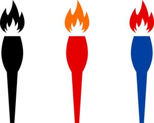 Olympic torch, olympic flame icon vector illustration. Olympic games symbol