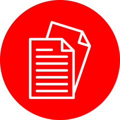 Document Vector Line White Circle Red