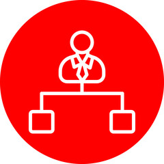  Head Vector Line White Circle Red