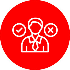 Decision Making Vector Line White Circle Red