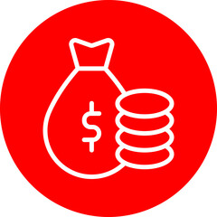 Financial Vector Line White Circle Red