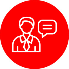 Advisor Vector Line White Circle Red