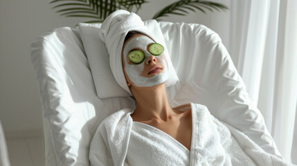 The Gift of Self-Care: Adult Spa Day Package with Facial Mask and Cucumbers