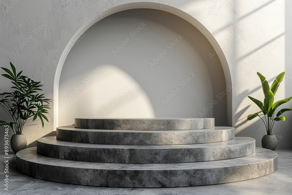 Poster minimalist design featuring a podium with three athletes, each step highlighted by a subtle gradient
