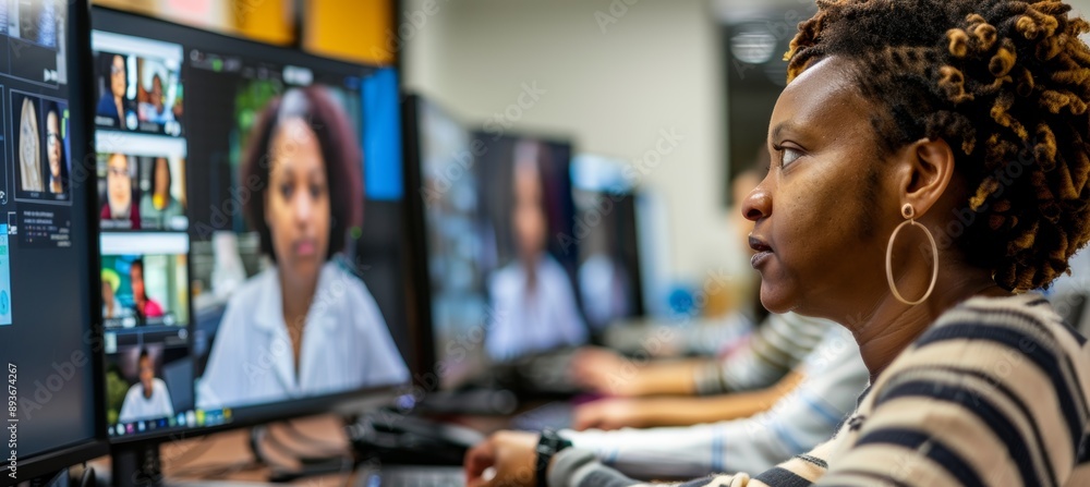 Poster instructor leading a dynamic and collaborative virtual diversity training session**