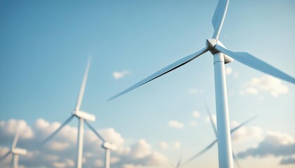 Fototapeta premium Power generator and alternative windmill: renewable wind turbine with environmental energy and offshore eco-friendly production