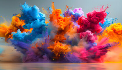 Fototapeta premium Explosion of Colorful Paints