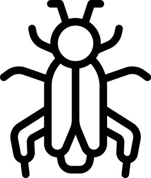 recommend clip art: Simple black and white line art illustration of a cockroach spreading its legs