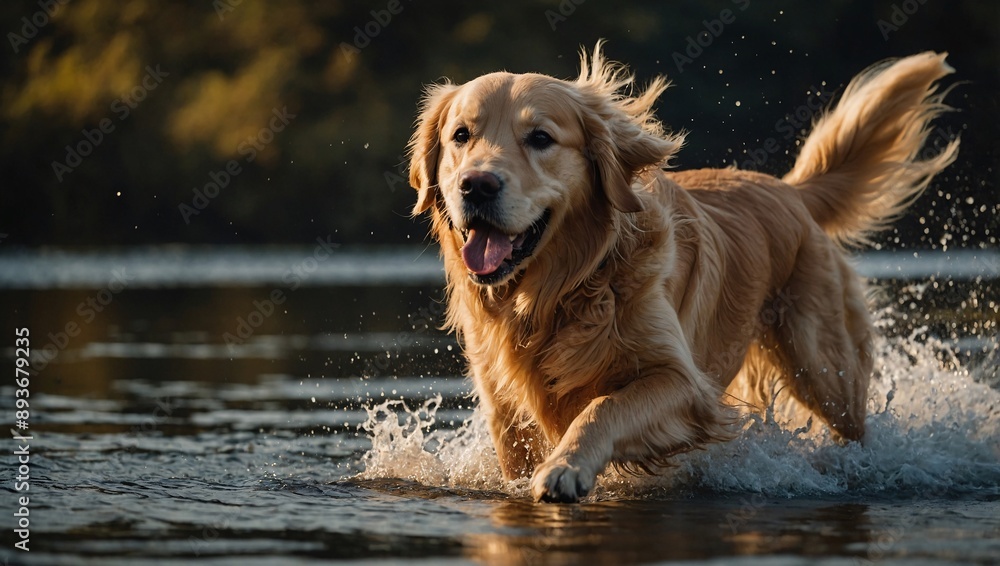 Wall mural Stunning Golden Retriever displaying its beauty